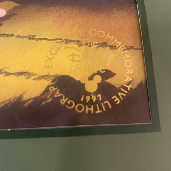Disney Exclusive Commemorative Lithograph with Green Frame - Picture 3 of 8